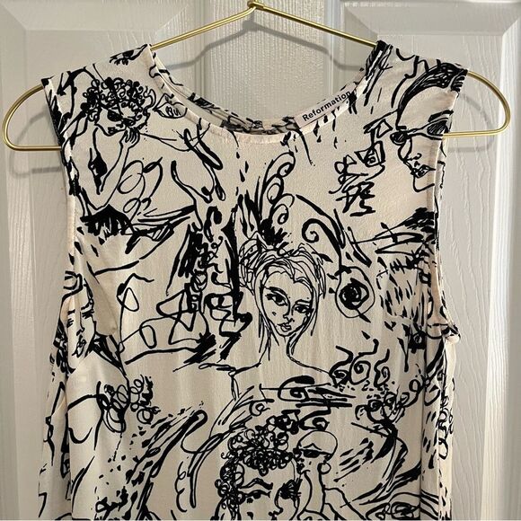 Reformation Black and White Artistic Mini Dress - Picture 4 of 6